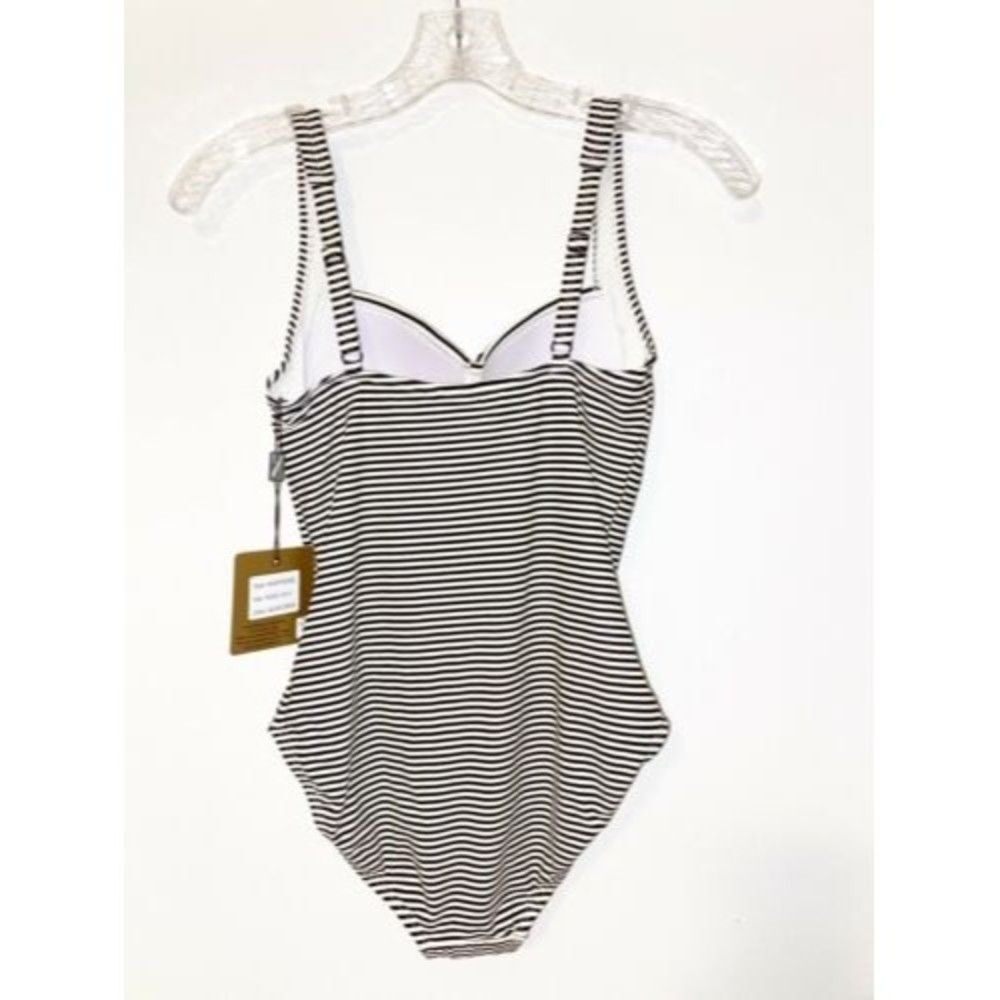 NipTuck Black and Cream Striped One Piece Swimsuit Size 4 - Picture 5 of 9